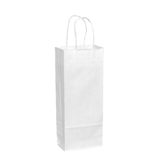 Greenii - 50 White Paper With Handles Kraft 5 * 3 * 12 Party Gift Bags - Picture 1 of 7